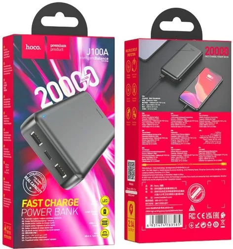 Фото: Батарея універсальна Hoco J100A 20000mAh Black № 9 | KTC