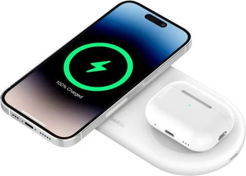 Фото: Бездротовий зарядний пристрій Belkin BoostCharge Pro 2in1 Qi2 15W White (WIZ021VFWH) № 11 | KTC