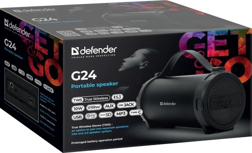 Портативна колонка Defender G24 Black (65124)