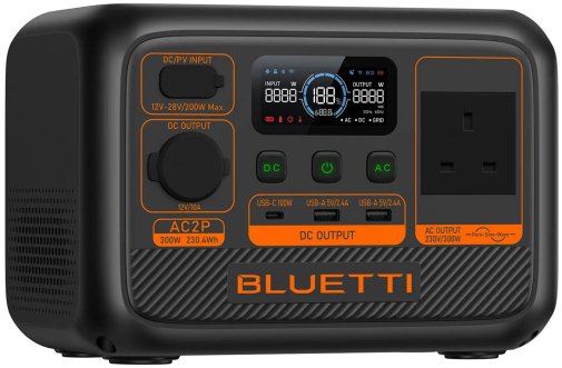  Зарядна станція Bluetti AC2P 300W 230.4Wh UK Standard розетки + Перехідники