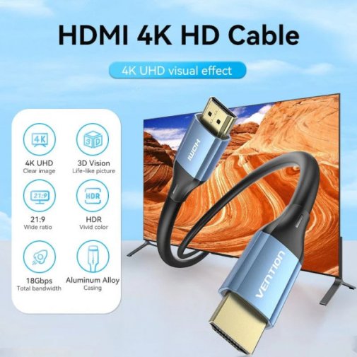 Кабель Vention v2.0 4K HDMI / HDMI 2m Blue (ALHSH)