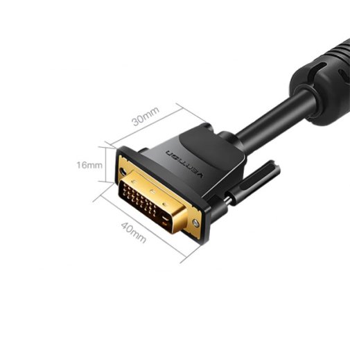 Кабель Vention Dual Linik DVI 24 / DVI 24 1.5m Black (EAABG)