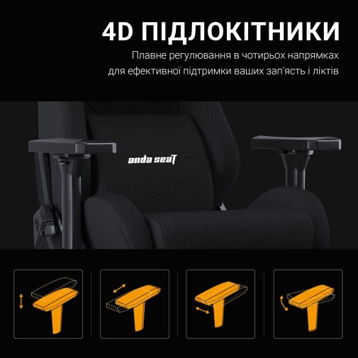 Крісло Anda Seat Kaiser 2 Pro Size XL Grey Linen Fabric (AD12YXL-17-G-F-G01)