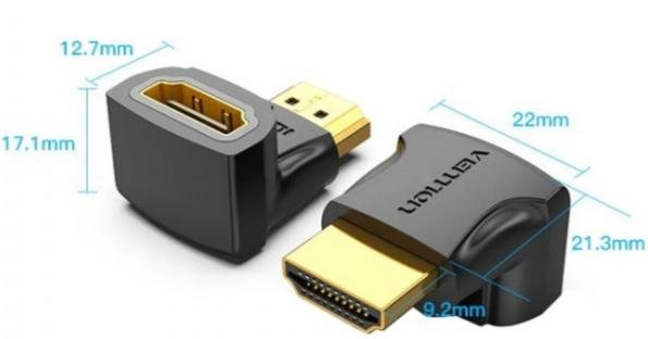 Перехідник Vention 4K HDMI M / HDMI F Black (AIOB0)