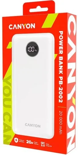 Фото: Батарея універсальна Canyon PB-2002 20000mAh 20W White (CNE-CPB2002W) № 9 | KTC