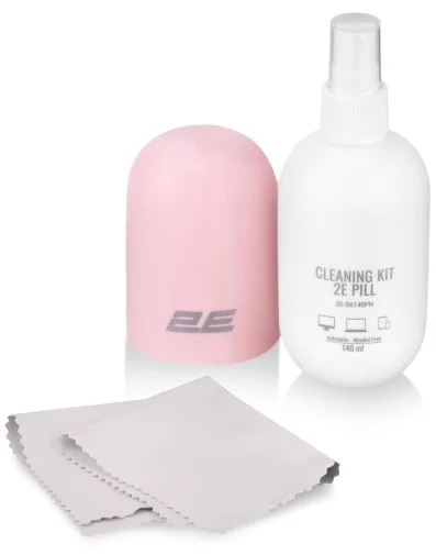 Фото: Набір для чищення 2E Pill 140ml для LED / LCD + серветка White/Pink (2E-SK140PN) № 6 | KTC