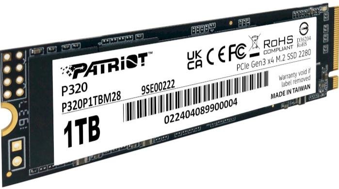 SSD-накопичувач Patriot P320 2280 PCIe 3.0 x4 NVMe 1TB (P320P1TBM28)