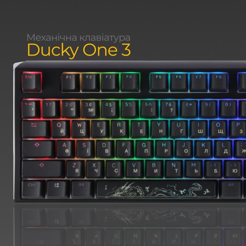 Клавіатура Ducky One 3 TKL Cherry MX Blue RGB ENG/UKR Black (DKON2187ST-CUAPXCLAWSC1)