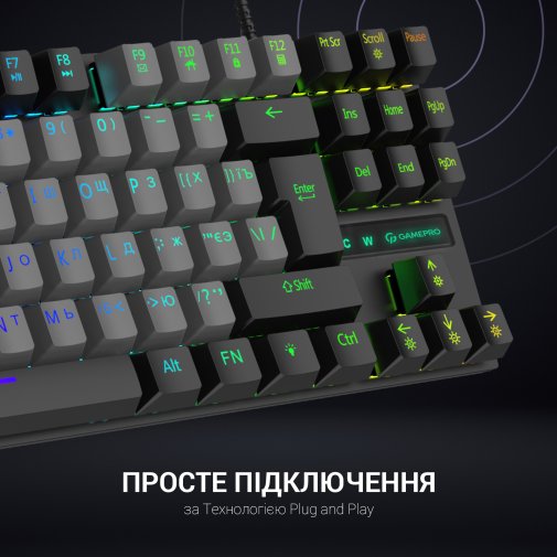 Клавіатура GamePro MK100B Blue Switch LED USB Black