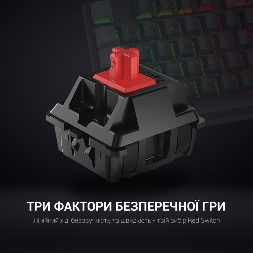 Клавіатура GamePro MK105R Red Switch LED USB Black