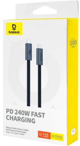Кабель Baseus Flash 2 Charging 240W Type-C / Type-C 1m Cluster Black (P10311803111-00)