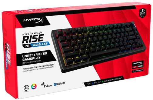 Клавіатура HyperX Alloy Rise 75 PBT HX Red ENG/UA Wireless/BT Black