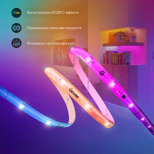LED-стрічка Govee H619C LED Strip Light With Protective Coating 10m RGBIC WI-FI/Bluetooth White (H619C3D1)