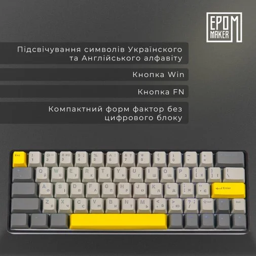 Фото: Клавіатура Epomaker EP64 Mulan Switch Hot-Swap RGB Black (EP64-B-M) № 33 | KTC