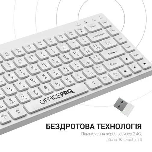 Фото: Клавіатура OfficePro SK955W Wireless White № 24 | KTC