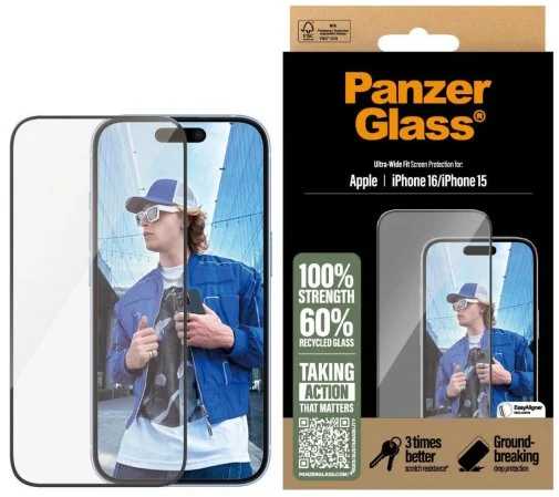 Фото: Захисне скло PanzerGlass for Apple iPhone 16/15 - Ultra-Wide Fit (PG_2861) № 8 | KTC