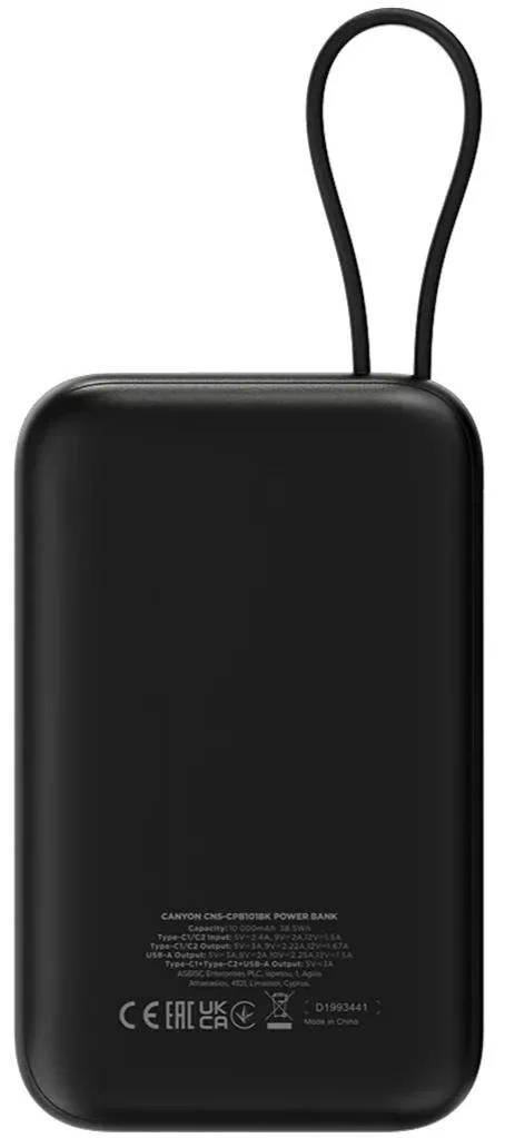 Фото: Батарея універсальна Canyon OnPower 101 10000mAh 22.5W Black (CNS-CPB101BK) № 16 | KTC