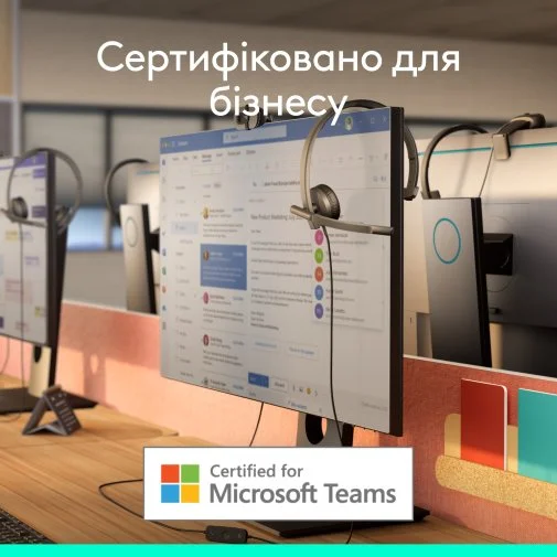Фото: Гарнітура Logitech H570e Mono USB-A Teams version Black (981-001426) № 28 | KTC