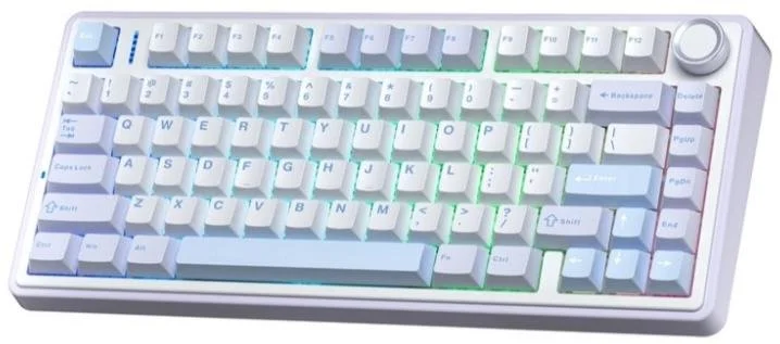 Фото: Клавіатура Aula F75 Gasket Greywood V3 Switch Hot-Swap PBT ENG/UKR White/Blue (6948391208633) № 8 | KTC