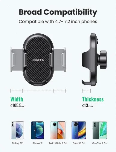 Фото: Кріплення для мобільного телефону UGREEN LP405 Waterfall-Shaped Suction Cup Phone Mount (LP405/20473) № 13 | KTC