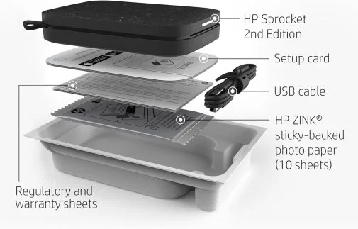 Фото: Фотопринтер HP Sprocket Portable Instant Photo Printer 2x3Inch Black Noir (HPISPB) № 10 | KTC