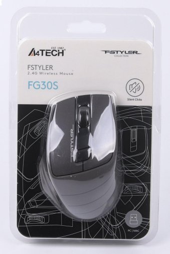 Миша A4tech FG30S Silent Black/Grey (FG30S Grey)