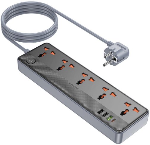 Мережевий фільтр BOROFONE BAC5A Lord 4xUSB 5/1.5m Black (6941991111501)