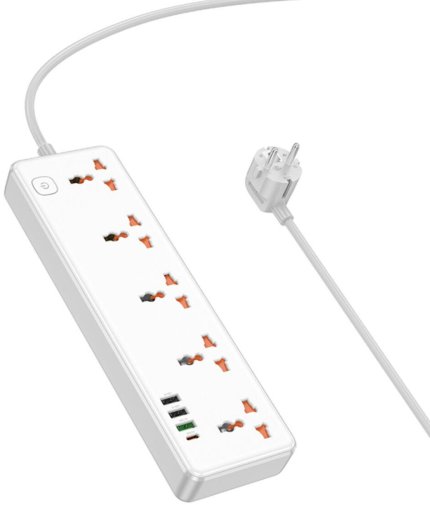Мережевий фільтр Hoco AC14A Rico 4xUSB 5/1.5m White (6942007607186)