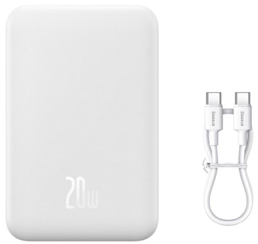 Батарея універсальна Baseus Magnetic Mini Wireless Fast Charge 20000mAh 20W White (PPCX150002)