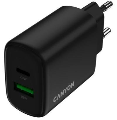 Зарядний пристрій Canyon OnCharge 200 QC PD 20W Black (CNE-CHA200-31)