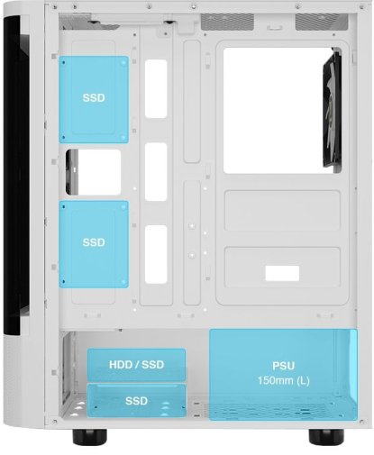 Корпус Gamdias Talos E3 CG WH White with window (4711514501209)