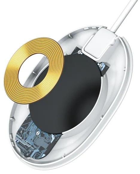 Бездротовий зарядний пристрій Baseus Jelly 15W White (WXGD-02)