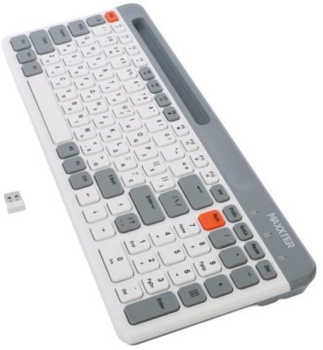 Клавіатура Maxxter KBW-02G-UA Wireless White/Grey