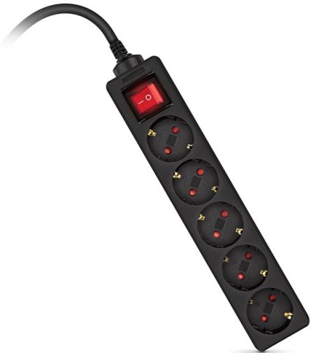 Мережевий фільтр Real-EL RS-Protect M 5/1.8m Black (EL122300026)