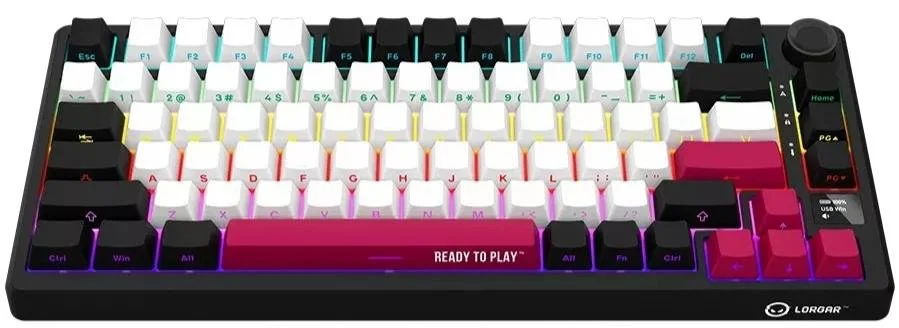 Фото: Клавіатура Lorgar KBP7075W Toxic Purple ENG WL/RT/USB Black (LRG-KBP7075W-BK-US) № 11 | KTC