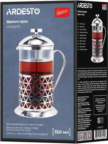 Фото: Френч-прес Ardesto Gemini Fasano 350ml Clear (AR1935FFP) № 8 | KTC