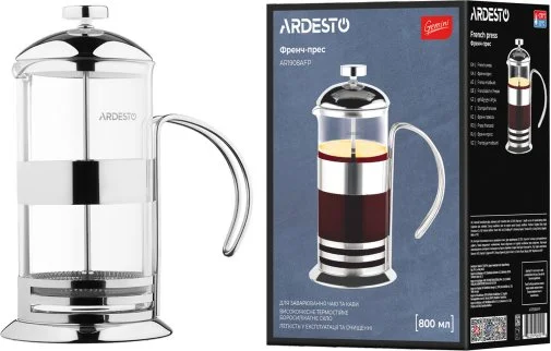 Фото: Френч-прес Ardesto Gemini Asti 800ml Clear (AR1908AFP) № 7 | KTC