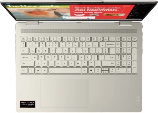 Фото: Ноутбук Lenovo Yoga 7 2-in-1 16AKP10 83JU001LRA Seashell - 16" OLED 120 Гц / AMD Ryzen AI 7 / 350 / DDR5 32 ГБ / PCI-E SSD 1 ТБ / Radeon Graphics № 13 | KTC
