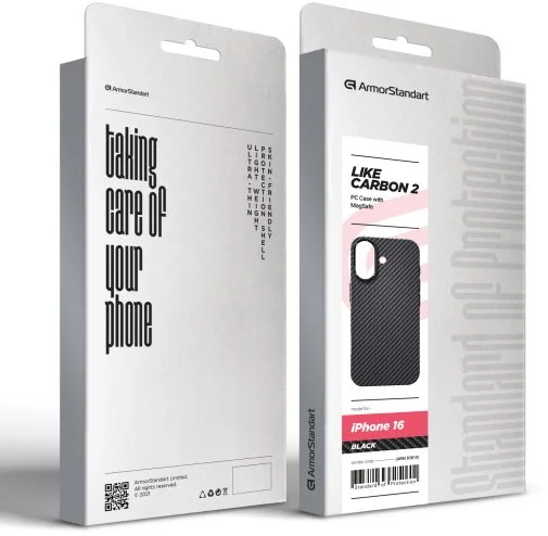 Фото: Чохол ArmorStandart for Apple iPhone 16 - LikeCarbon2 MagCase Black (ARM83810) № 4 | KTC