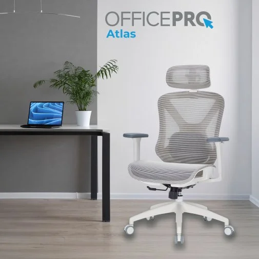 Фото: Крісло OfficePro Atlas OC630-W-LG-LG White/Light Gray № 25 | KTC