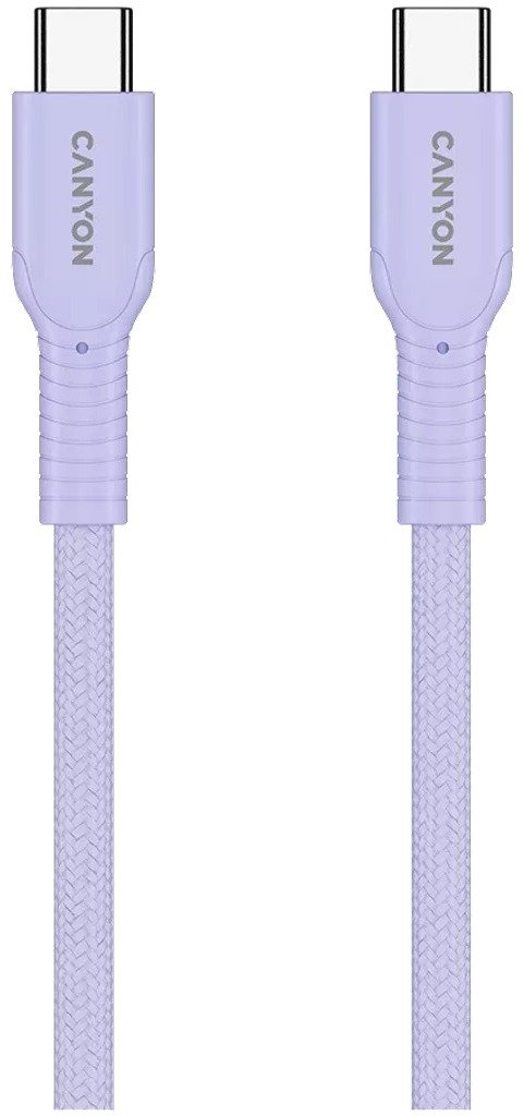 Кабель Canyon OnWire 60CL 60W Type-C / Type-C 1m Purple (CND-CCAP60AB10PU)