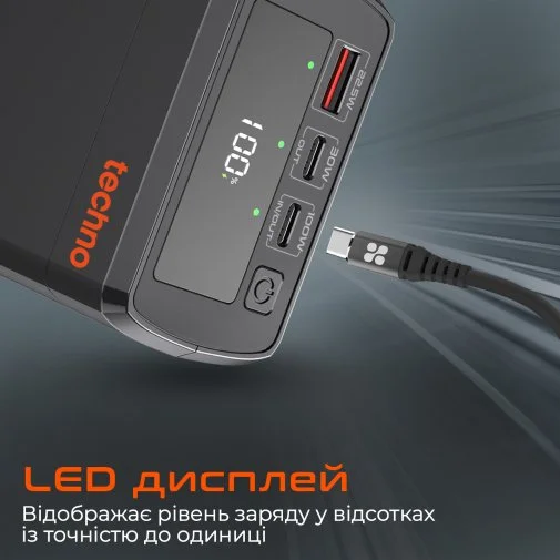 Фото: Батарея універсальна Techno PDC130 38000mAh Black (6959144011523) № 11 | KTC