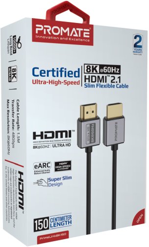 Кабель зєднувальний HDMI-HDMI v.2.1 Promate primelink8k-150.grey