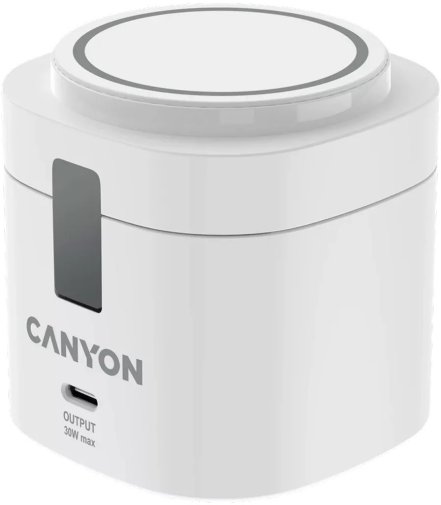 Бездротовий зарядний пристрій Canyon OnCharge 405 4in1 15W, White + Adapter