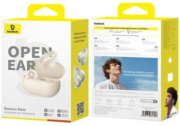 Навушники Baseus Bass 15 Clip Open-Ear TWS white (A00079500223-00)