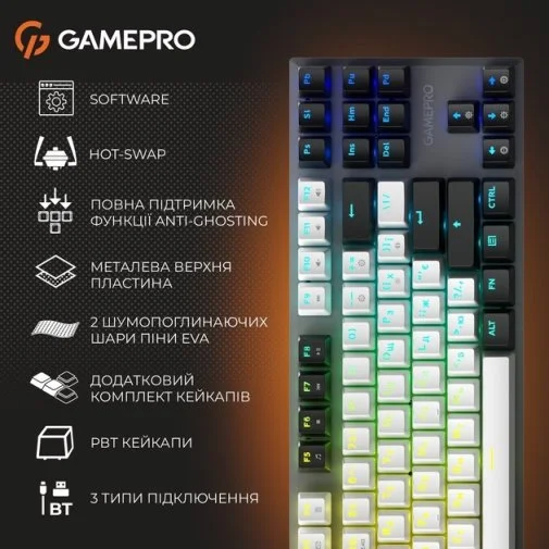 Фото: Клавіатура GamePro Genesis Joker Pro MK124G Red Switches Wireless (MK124G Pro) № 39 | KTC