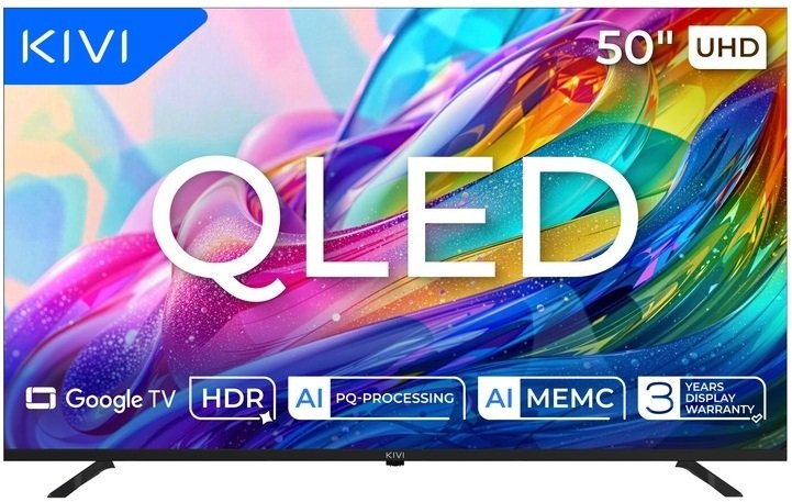 Телевізор QLED Kivi 50U820KB (Google TV, Wi-Fi, 3840x2160)