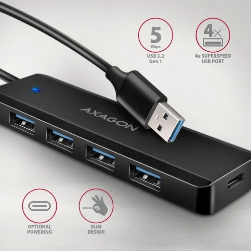 Фото: USB-хаб Axagon HUE-C1A Black № 7 | KTC