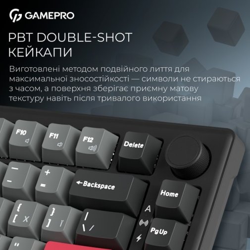Клавіатура, GamePro Asgard Yord MK266BK WL/BT/USB, Black ( Gaming )