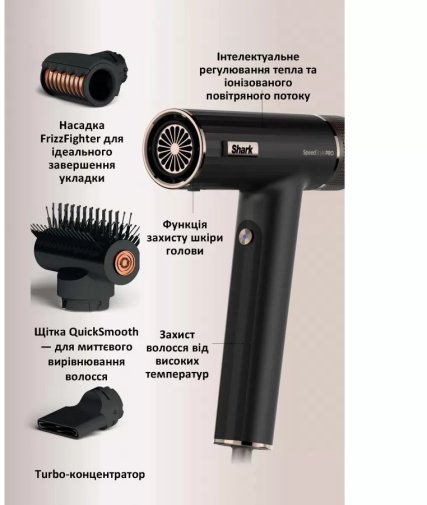 Фен Shark SpeedStyle 3-in-1 for Straight and Wavy Hair (HD731EU)